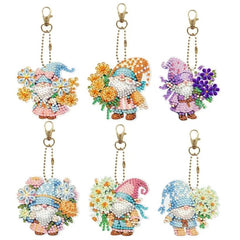 Flower Friends Gnome Key Chain Kit-Special-DiamondArt.ca