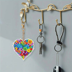 Flower Hearts Key Chain Kit-Special-DiamondArt.ca