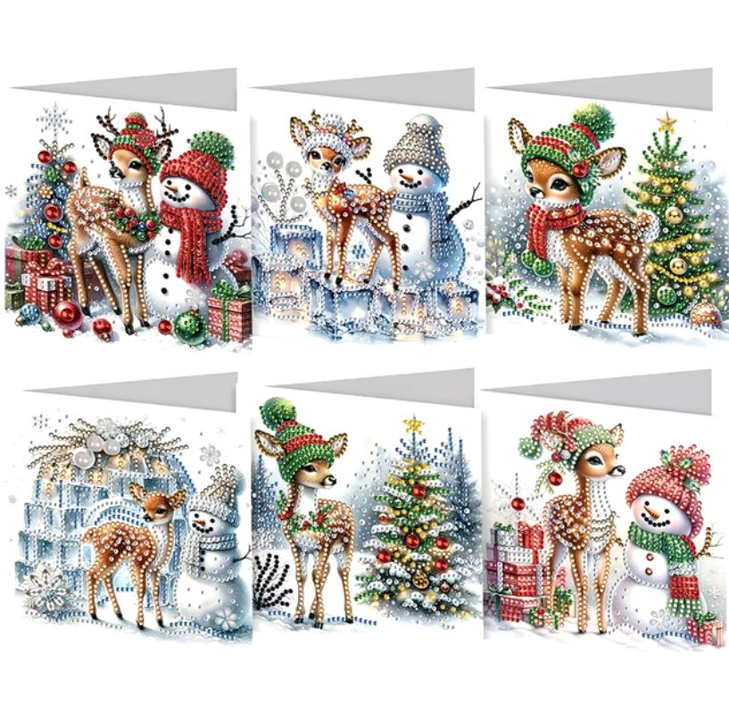 Frosty Friends Christmas Card Set (6 Pack)-Special-DiamondArt.ca
