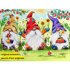 Garden Gnomes by Karrie Evenson-30x40cm-Round-DiamondArt.ca