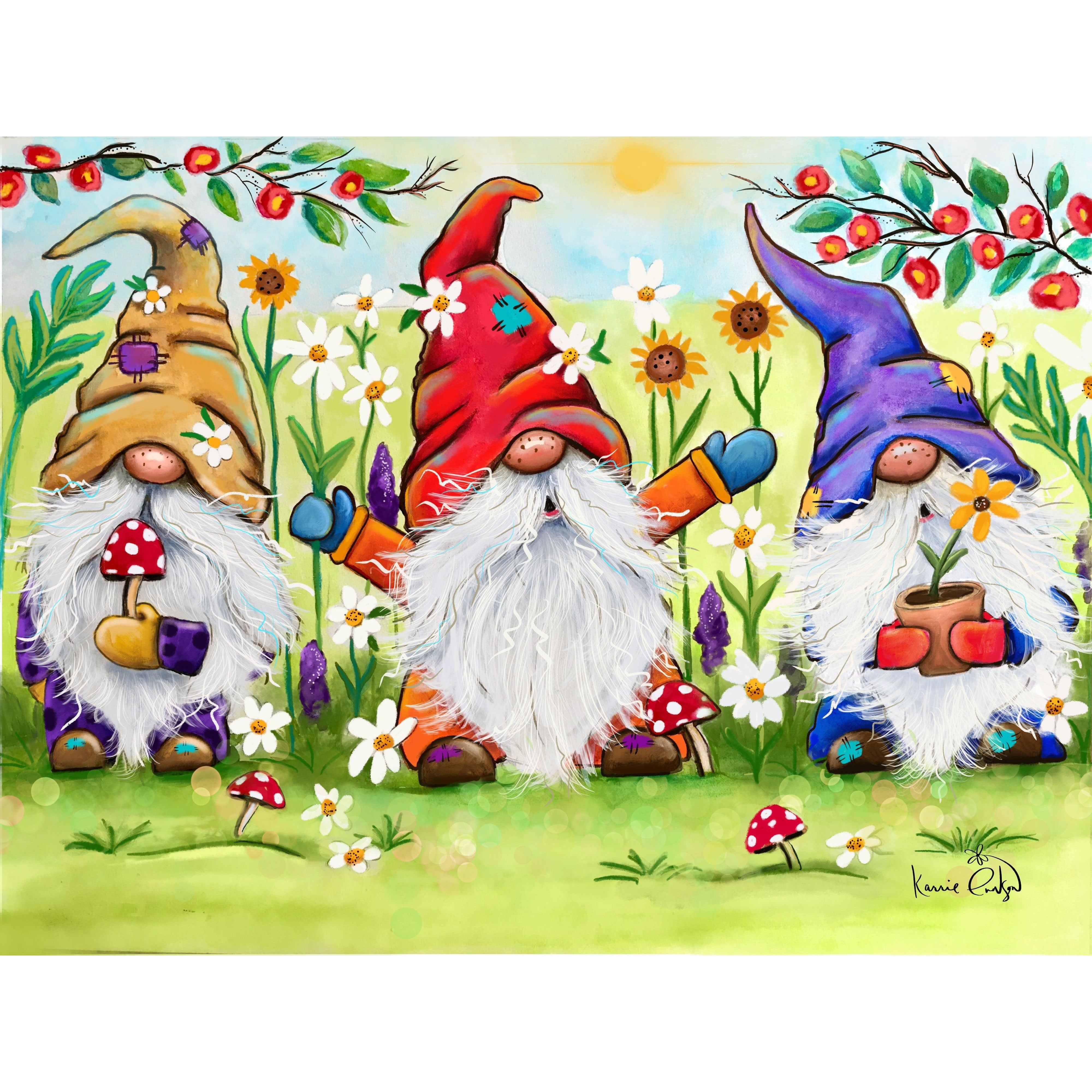Garden Gnomes by Karrie Evenson-30x40cm-Round-DiamondArt.ca