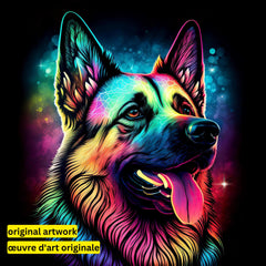 German Shepherd by Wumples-30x30cm-Square-DiamondArt.ca