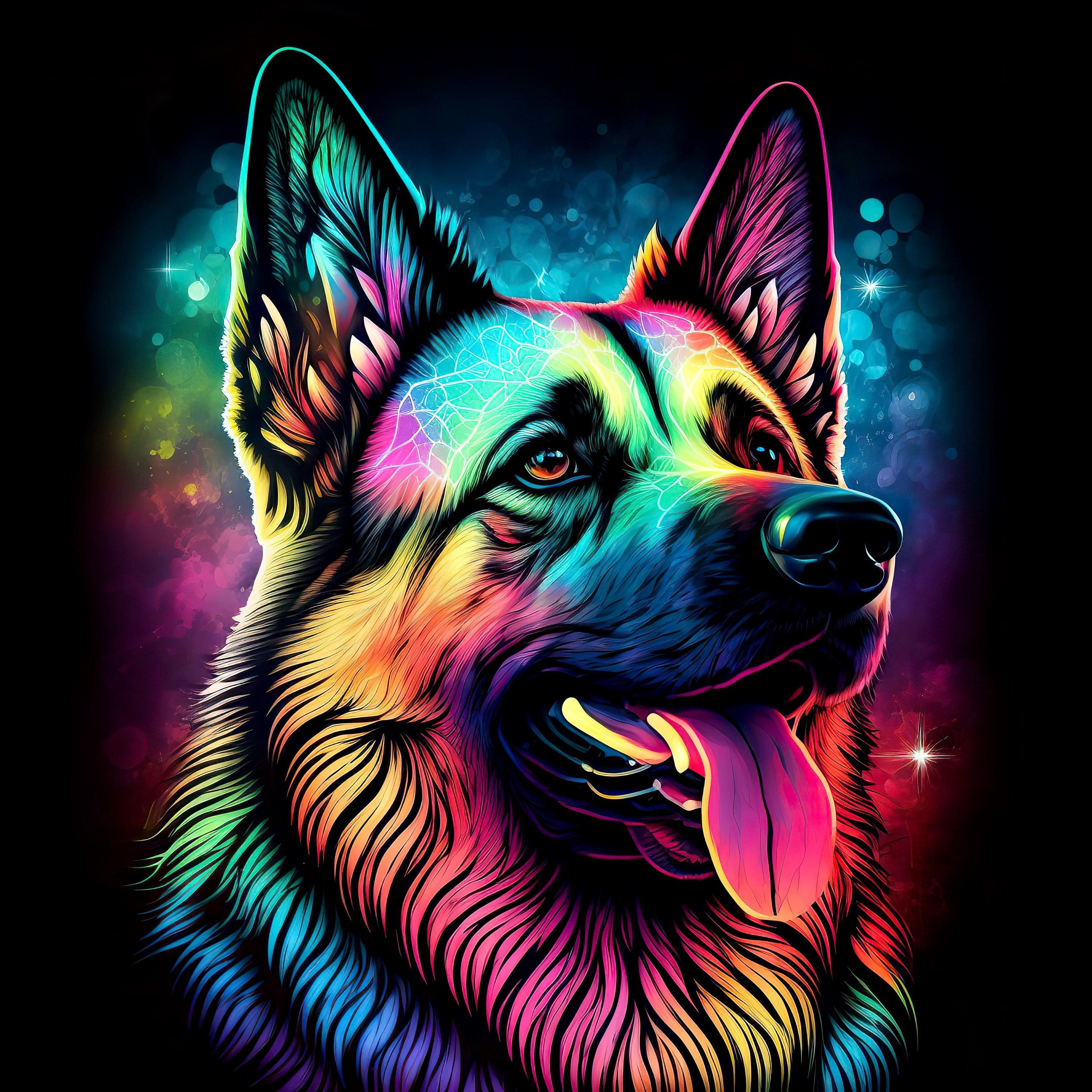 German Shepherd by Wumples-30x30cm-Square-DiamondArt.ca