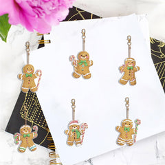Gingerbread People Key Chain Kit (6 Pieces)-Special-DiamondArt.ca