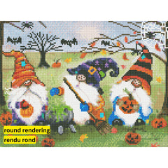 Halloween Gnomes by Karrie Evenson-30x40cm-Round-DiamondArt.ca