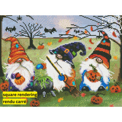 Halloween Gnomes by Karrie Evenson-30x40cm-Round-DiamondArt.ca