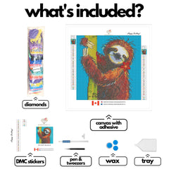 Hanging Around by Karrie Evenson-30x30cm-Round-DiamondArt.ca