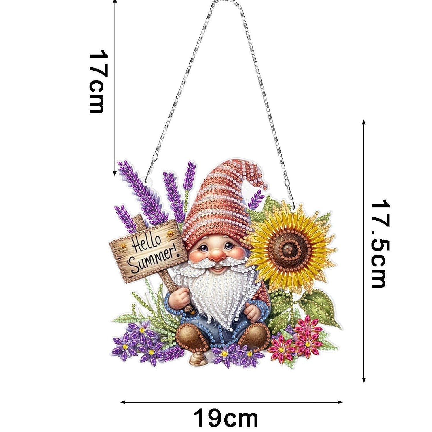 Hello Summer Sunflower Gnome Wall Hanging-Special-DiamondArt.ca