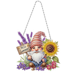 Hello Summer Sunflower Gnome Wall Hanging-Special-DiamondArt.ca
