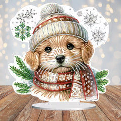Holiday Puppy Tabletop Decoration-Special-DiamondArt.ca