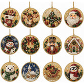 Holly Jolly Christmas Ornaments (12 Pieces)-Special-DiamondArt.ca