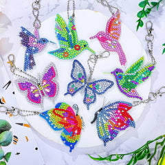 Hummingbirds & Butterflies Key Chain Kit-Special-DiamondArt.ca