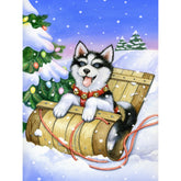 Winter Husky by Rose Mary Berlin-30x40cm-Square-DiamondArt.ca