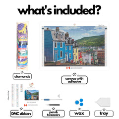 Jellybean Row Houses-40x60cm-Round-DiamondArt.ca