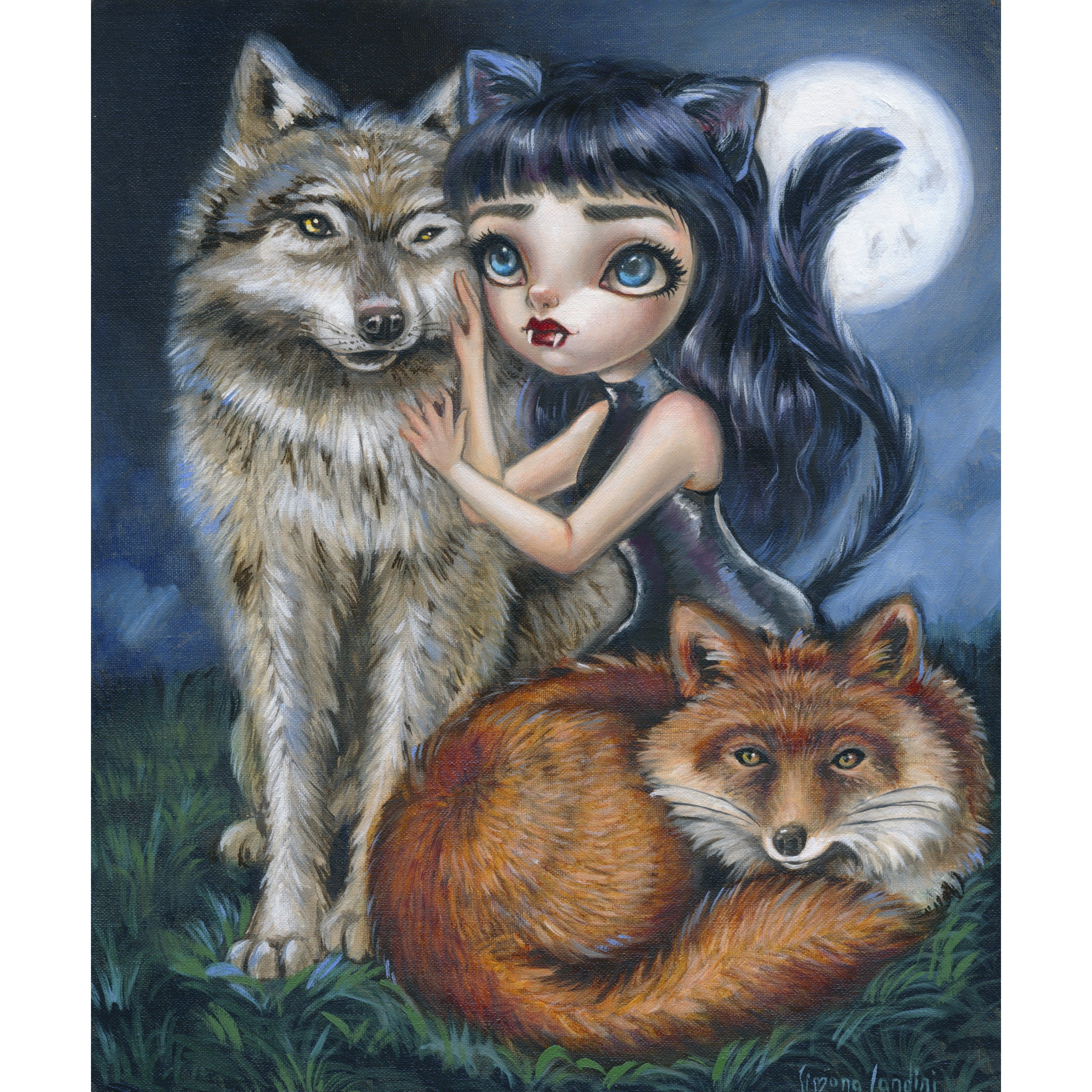 Kind Spirits of the Night by Simona Candini-50x60cm-Round-DiamondArt.ca