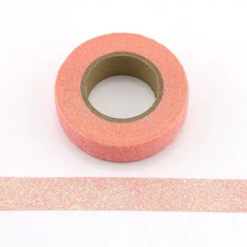 Light Pink Glitter Washi Tape (1 Roll)-1 Roll-DiamondArt.ca