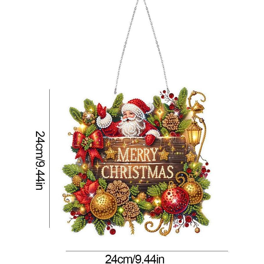 Jolly Santa Merry Christmas Wall Hanging-Special-DiamondArt.ca