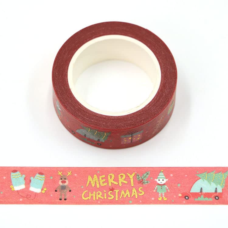 Merry Christmas Washi Tape (1 Roll)-1 Roll-DiamondArt.ca