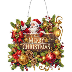 Jolly Santa Merry Christmas Wall Hanging-Special-DiamondArt.ca