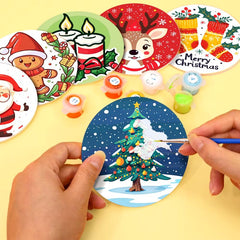 PAINT-BY-NUMBER Merry & Bright Coaster Set-35x65cm-DiamondArt.ca