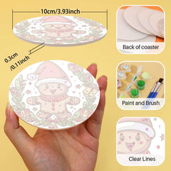 PAINT-BY-NUMBER Merry & Bright Coaster Set-35x65cm-DiamondArt.ca