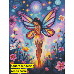 Pixie Canvas - Moonlit Garden Fairy by Sophie Patrick-30x40cm-Square-DiamondArt.ca