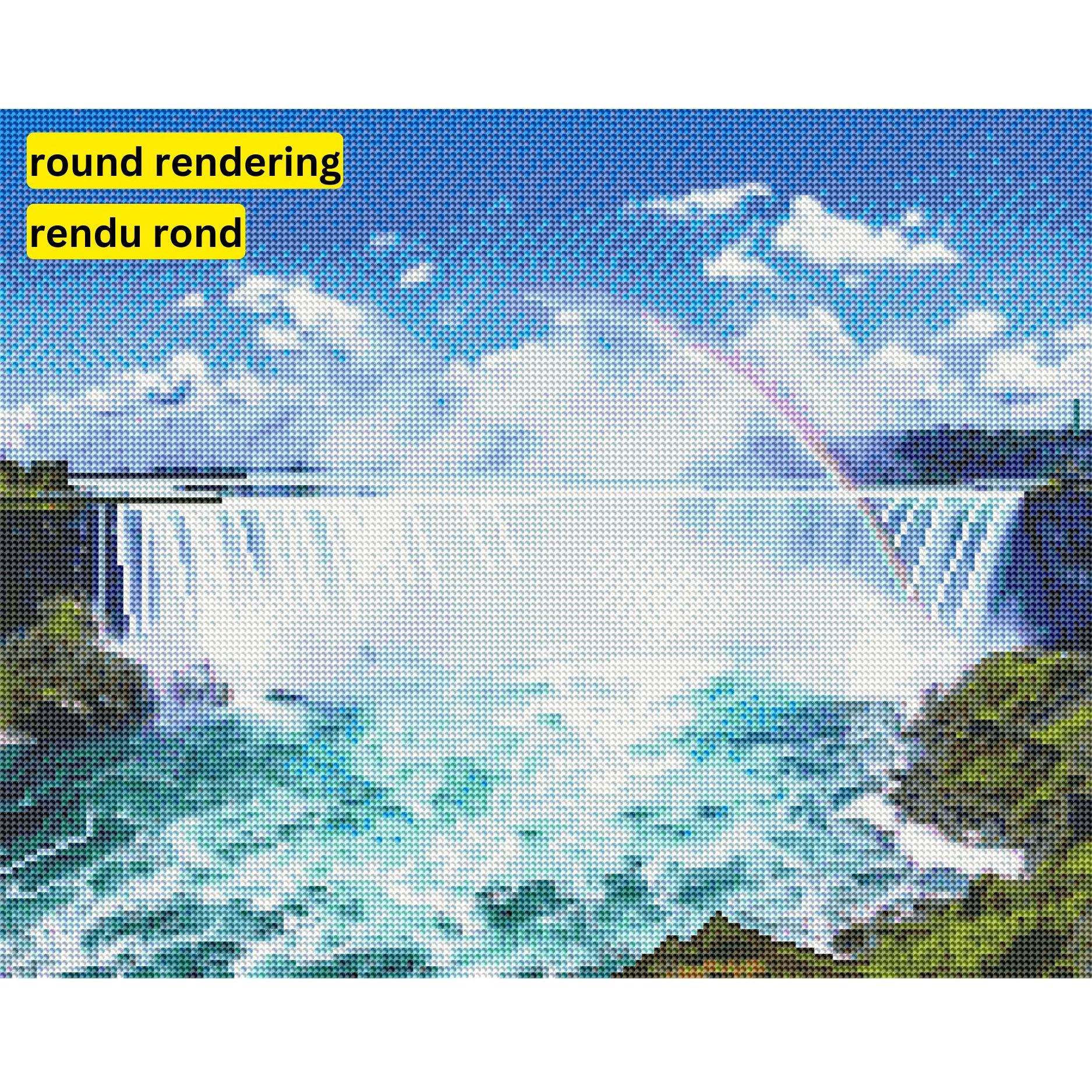 Mist & Majesty - Niagara Falls-40x50cm-Round-DiamondArt.ca