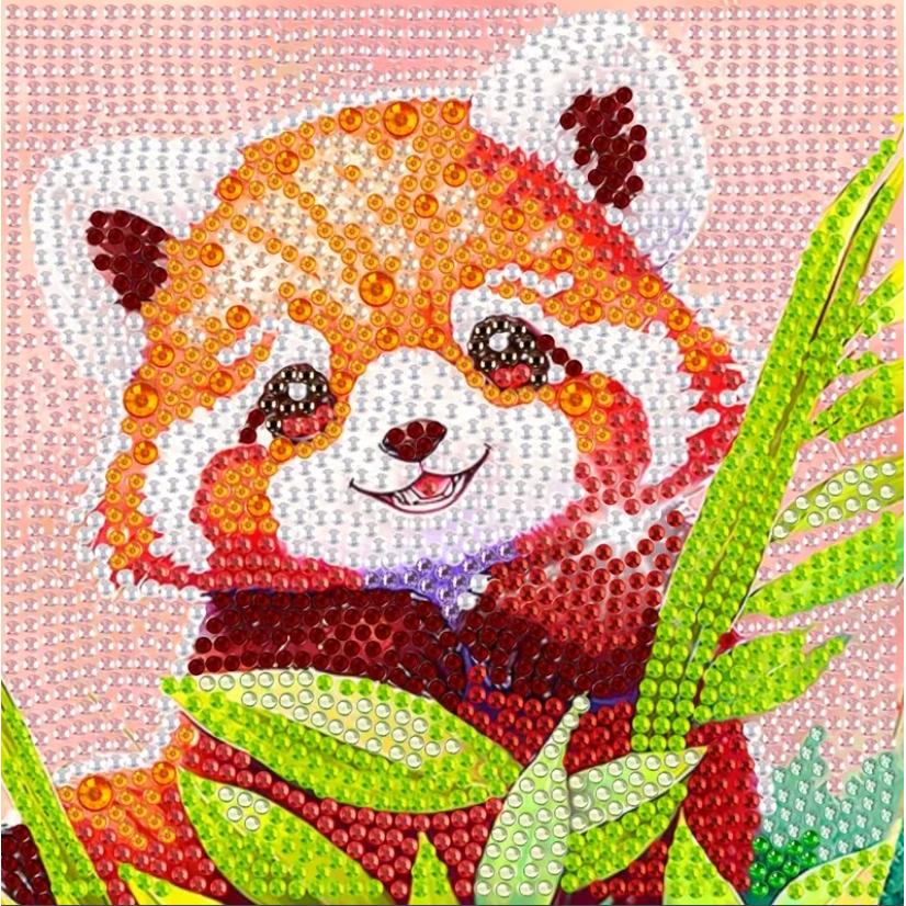 Peekaboo Red Panda Kid's Kit-17x17cm-Special-DiamondArt.ca