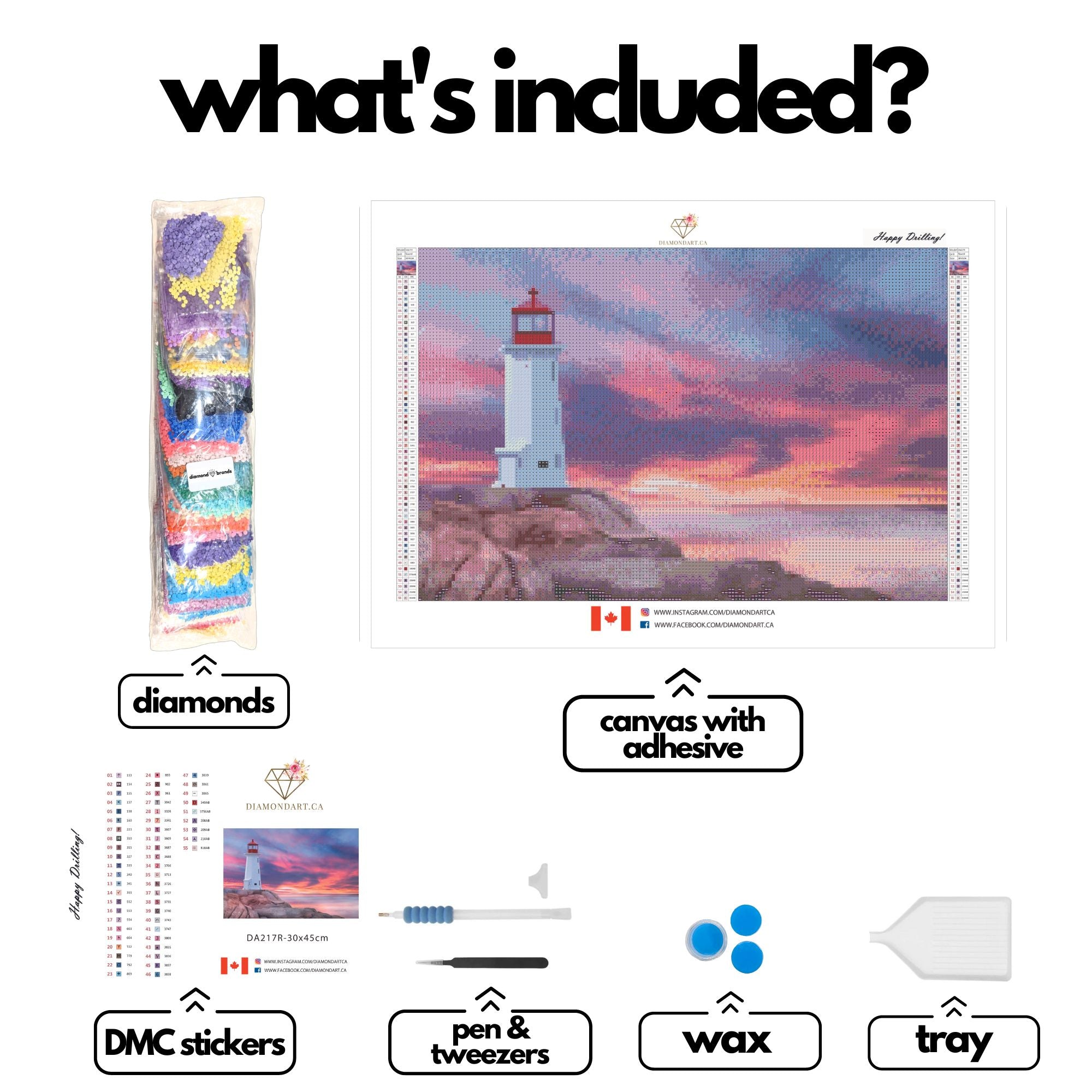 Peggy's Cove-30x45cm-Round-DiamondArt.ca