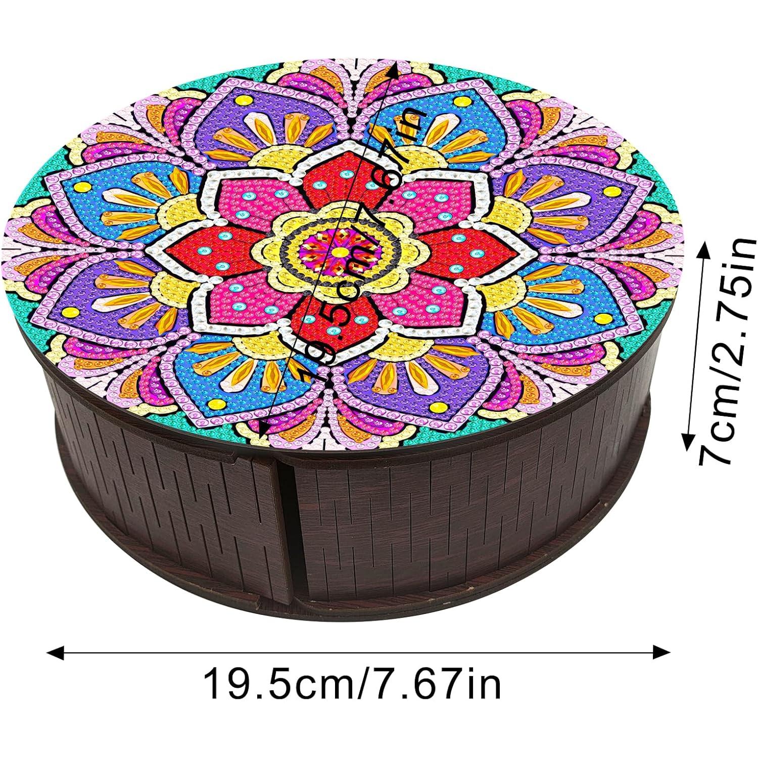 Pink Harmony Mandala Faux Wood Box-Special-DiamondArt.ca