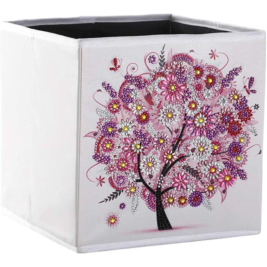 Floral Tree Storage Bin-Blue-DiamondArt.ca