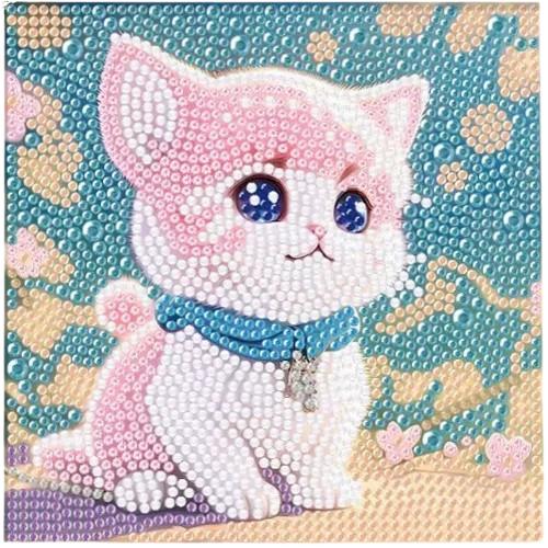 Pretty Kitty Kid's Kit-17x17cm-Special-DiamondArt.ca