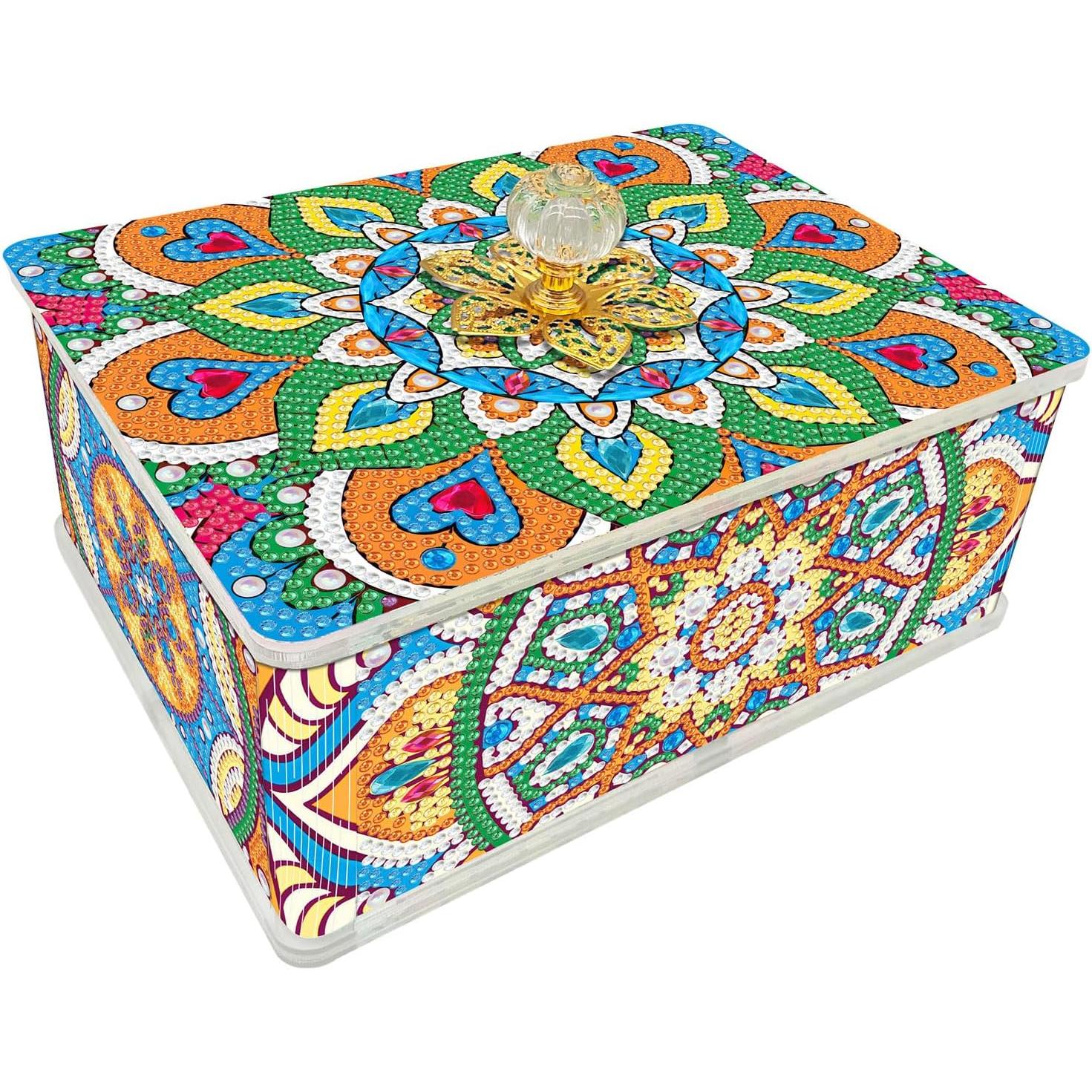 Radiant Green Mandala Acrylic Box-Special-DiamondArt.ca