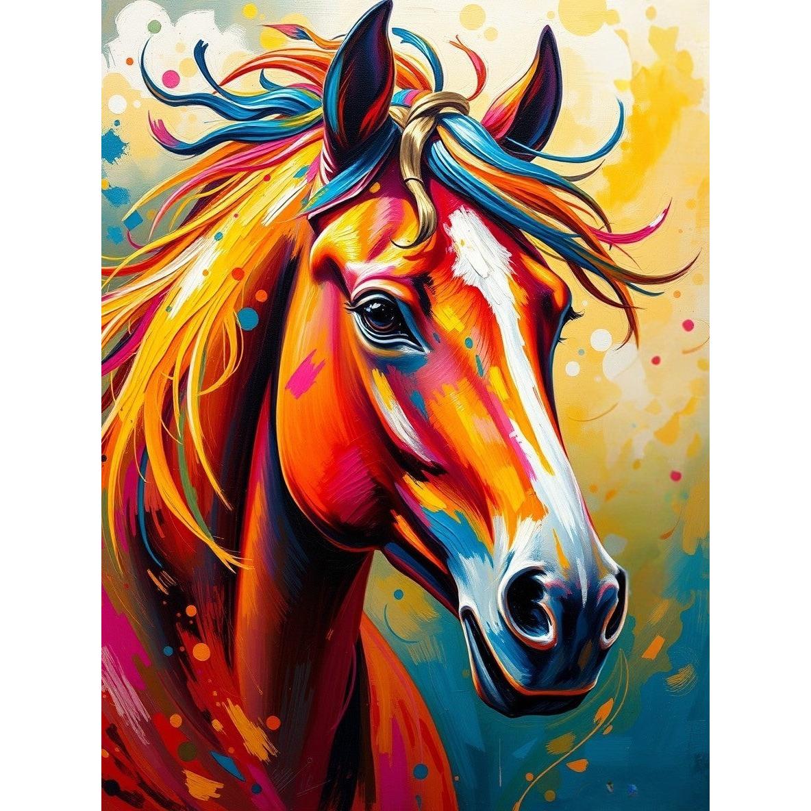 Radiant Horse by Jack Rose-30x40cm-Round-DiamondArt.ca