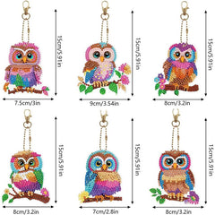 Radiant Rainbow Owls Key Chain Kit-Special-DiamondArt.ca