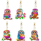 Radiant Rainbow Owls Key Chain Kit-Special-DiamondArt.ca