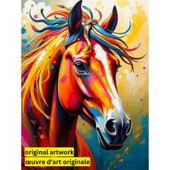 Radiant Horse by Jack Rose-30x40cm-Round-DiamondArt.ca