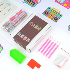 Retro Rewind Sparkle Minis 8 Canvas Kit-Round-DiamondArt.ca