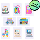 Retro Rewind Sparkle Minis 8 Canvas Kit-Round-DiamondArt.ca