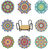 Sparkle Mandalas Coaster Set (8 pieces)-Special-DiamondArt.ca