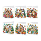 Sparkling Holiday Houses Christmas Card Set (6 Pack)-Special-DiamondArt.ca
