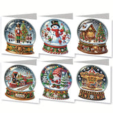 Sparkling Snow Globe Christmas Card Set (6 Pack)-Special-DiamondArt.ca