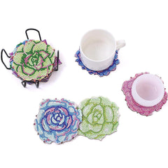 Sparkling Succulents Coaster Set (10 pieces)-Special-DiamondArt.ca