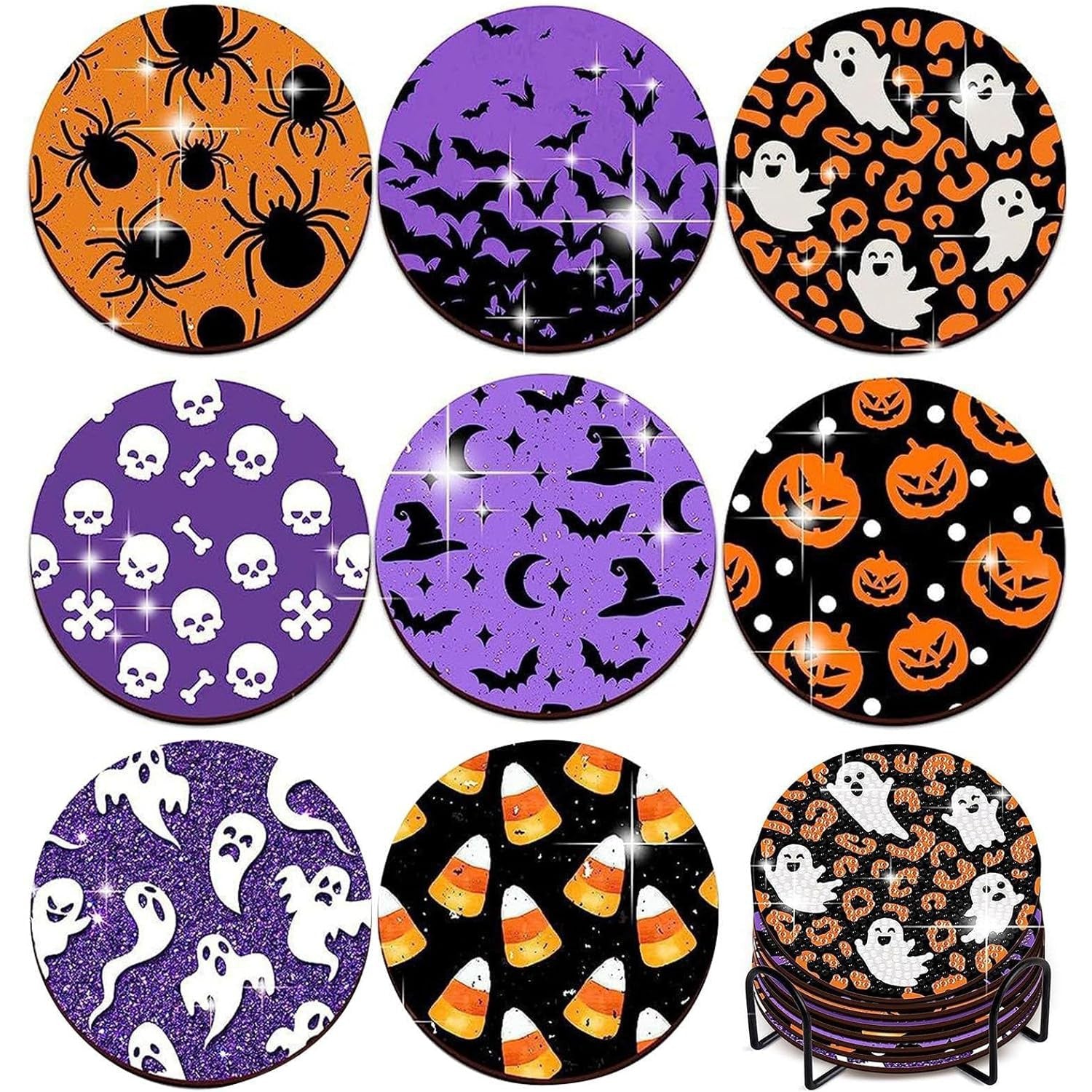 Spooky Season Coaster Set (8 pieces)-Special-DiamondArt.ca