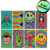 Stay Groovy Sparkle Minis 8 Canvas Kit-Square-DiamondArt.ca