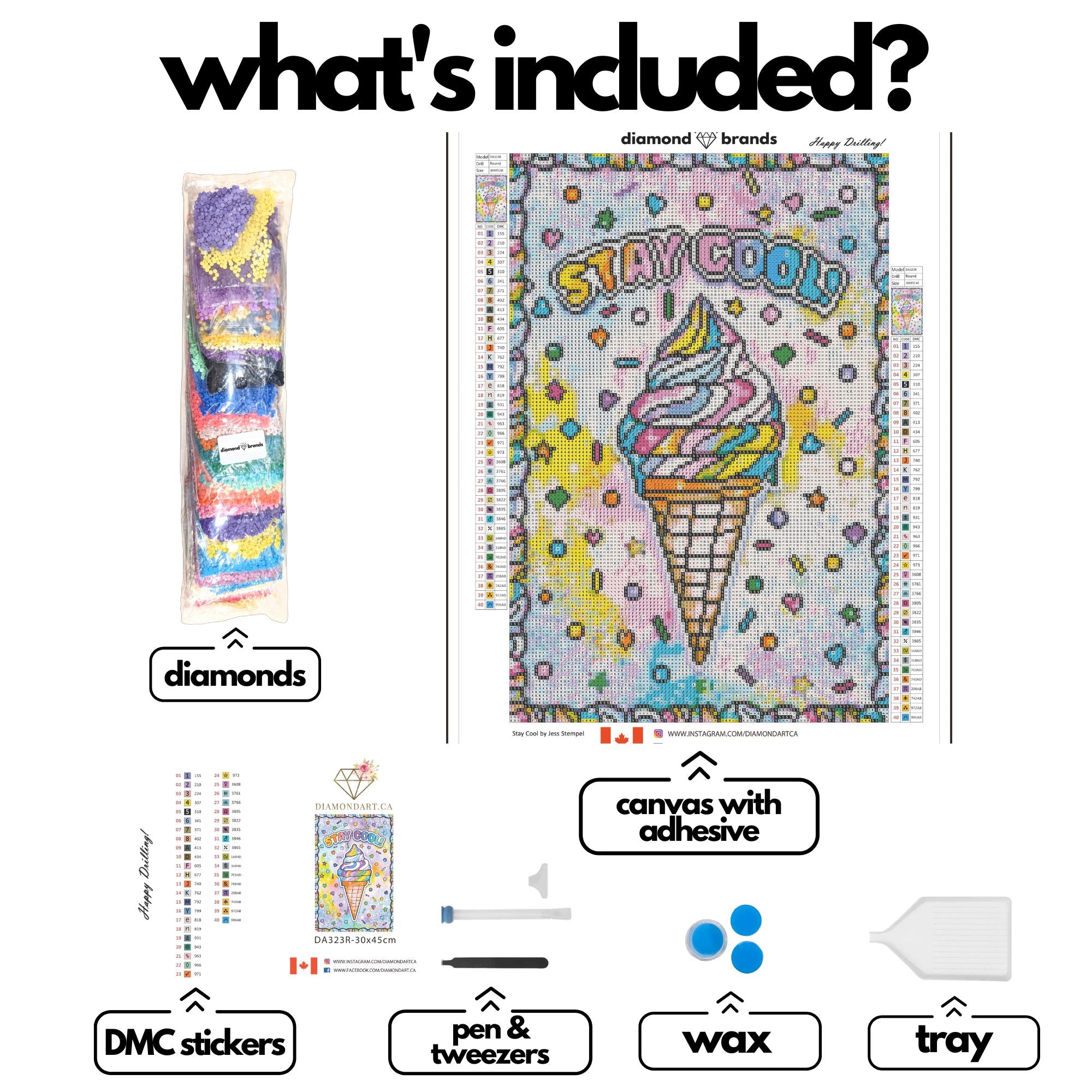 Stay Cool by Jess Stempel-30x45cm-Round-DiamondArt.ca