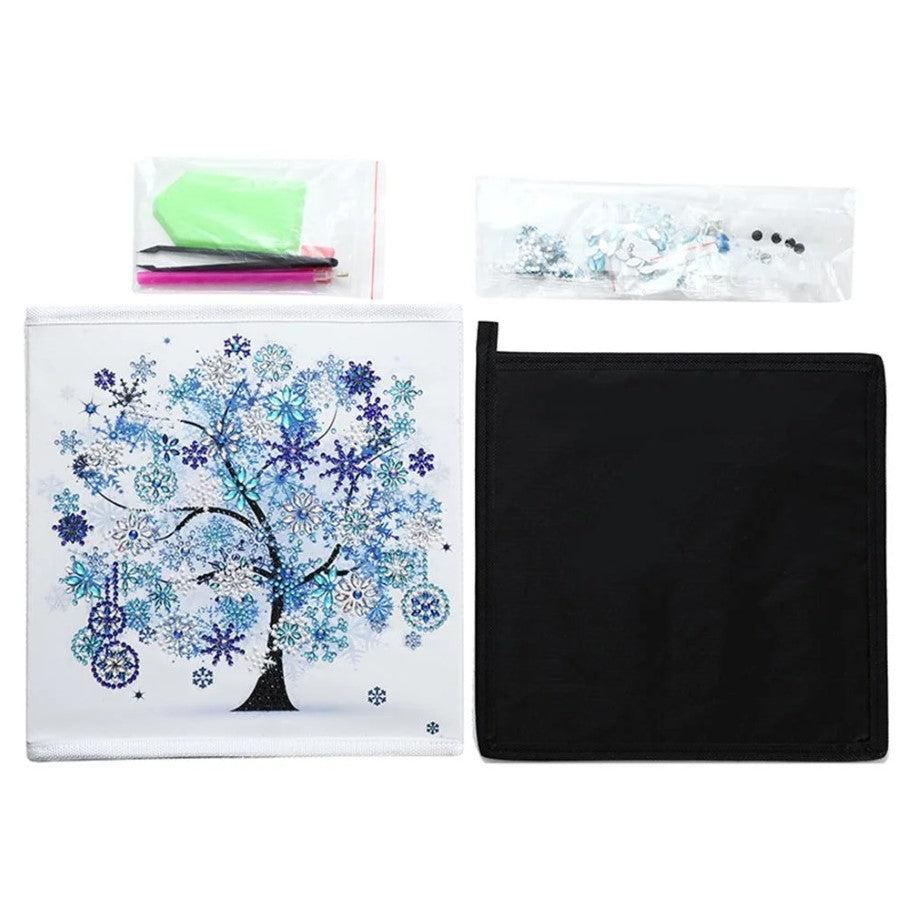 Floral Tree Storage Bin-Blue-DiamondArt.ca