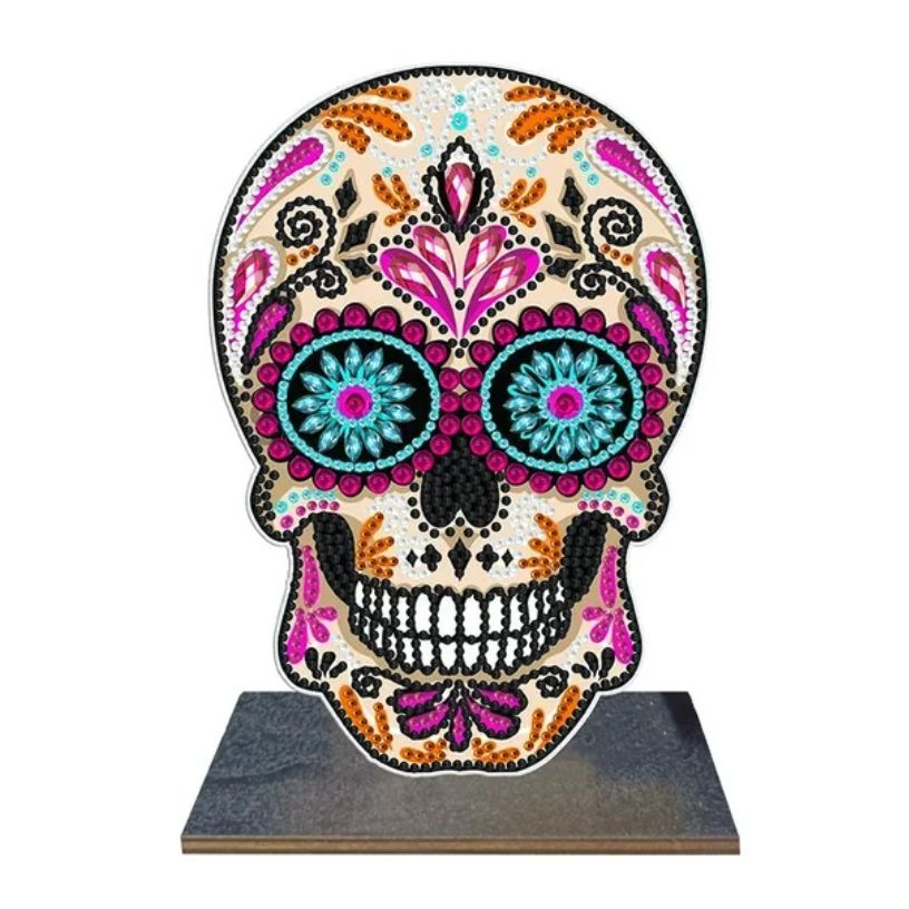 Sugar Skull Wooden Tabletop Decoration-Special-DiamondArt.ca