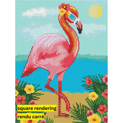 Summer Vibes Flamingo by Karrie Evenson-30x40cm-Round-DiamondArt.ca