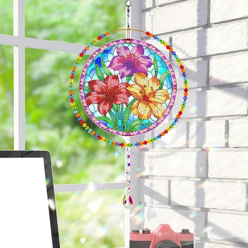 Sun-Kissed Lilies Suncatcher-Special-DiamondArt.ca